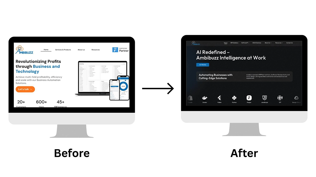 modern website redesign